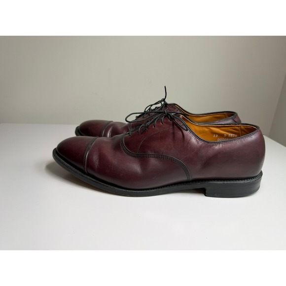 Allen Edmonds Park Avenue Mens 13 D Burgundy Leather Cap Toe Oxford Shoes 5875 - Picture 4 of 10